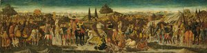 Een gevechtsscène, van de voorkant van een cassone door Giovanni di Ser Giovanni Scheggia