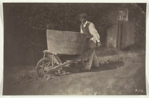 Mannelijke boer met kruiwagen door Giraudon