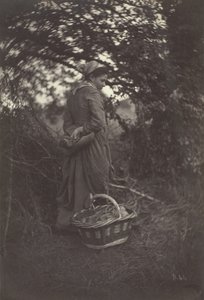 Vrouw Staand met Mand op de Grond, 1870 door Giraudon