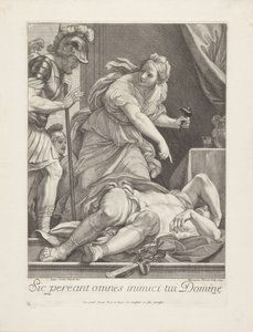 Jaël toont Barak de gedoodde Sisera door Girolamo Ferroni