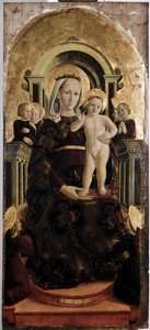 Maagd en Kind - Olie op paneel door Girolamo Giovanni