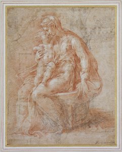 De Madonna en Kind door Girolamo Mazzola Bedoli