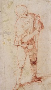 Staande man met een staf door Girolamo Romanino