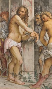 Middenbeuk, Vijfde Zuidelijke Span, Geseling van Christus, Girolamo Romanino door Girolamo Romanino