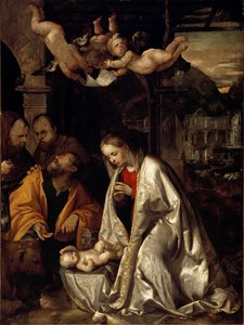 Geboorte door Girolamo Romanino