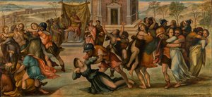De ontvoering van de Sabijnen door Girolamo del Pacchia