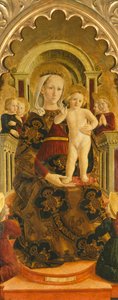 Madonna op de troon door Girolamo di Giovanni di Camerino