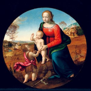 Madonna en kind met de jonge Sint Johannes de Doper