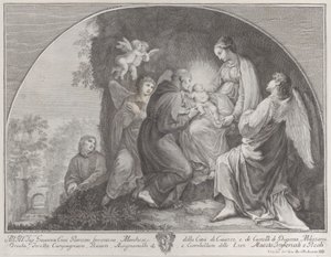 Aanbidding van Christus door Sint Franciscus door Giuliano Giampiccoli