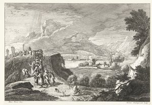 Landschap met begrafenisstoet