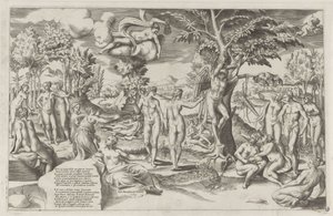Amor in de Elyseïsche velden door Giulio Bonasone