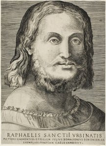Portret van Raphael door Giulio Bonasone