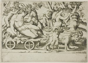 De triomf van Bacchus door Giulio Bonasone