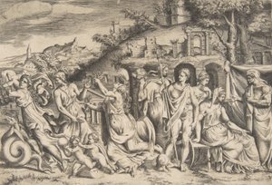 Het verhaal van Jason en Medea (detail) door Giulio Bonasone