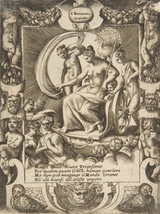 De triomf van Juno die in een wagen zit, binnen een uitgebreide lijst, uit de serie, 1531-76