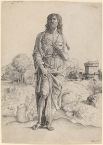 Sint Johannes de Doper door Giulio Campagnola