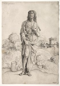 Sint Johannes de Doper, ca. 1505 door Giulio Campagnola