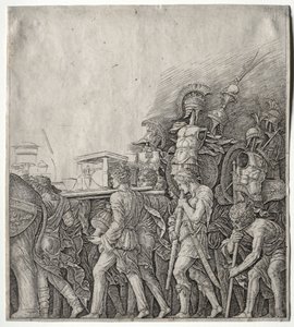 De Triomfen van Caesar: De Borstplaatdragers door Giulio Campagnola