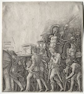 De Triomfen van Caesar: De Borstplaatdragers door Giulio Campagnola