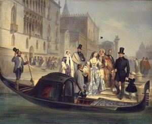 De familie Tolstoy in Venetië, 1855 door Giulio Carlini