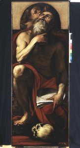 St. Hiëronymus met een engel door Giulio Cesare Procaccini