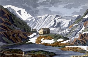 Hospice van de grote Sint-Bernard in Zwitserland - in "Het Oude en Moderne Kostuum" door Ferrario, ed. Milaan door Giulio Ferrario