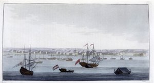 Zicht op de stad Paramaribo (Guyana) - in "Het Oude en Moderne Kostuum" door Dr. Jules Ferrario, ed. Milaan