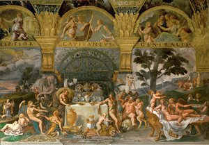 Bacchanalia, van de Zaal van Amor en Psyche (fresco)