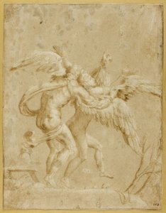Daedalus en Icarus door Giulio Romano