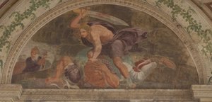 David doodt Goliath Loggia di Davide