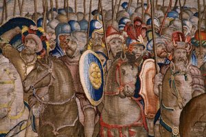 De daden van Scipio: De slag bij Zama (detail) door Giulio Romano