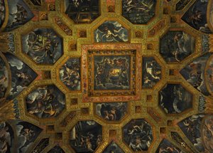 Fresco detail uit de Kamer van Amor en Psyche, 1526-1534 door Giulio Romano