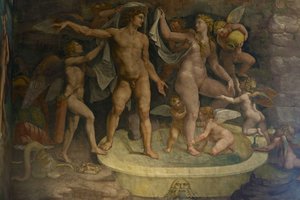 Fresco detail uit de Kamer van Amor en Psyche