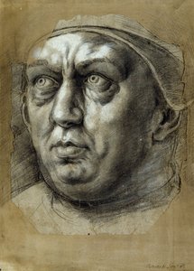 Hoofd van Paus Leo X door Giulio Romano