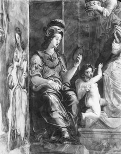Voorzichtigheid naast Paus Damasus I (c.304-384) (detail)
