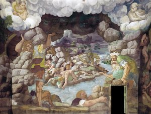 De val van de reuzen Sala dei Giganti, 1536 door Giulio Romano