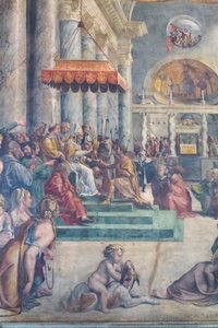 De schenking van Rome (detail) door Giulio Romano