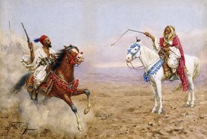 Arabische ruiters door Giulio Rosati