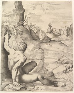Johannes de Doper in de Wildernis, ca. 1545-1555 door Giulio Sanuto