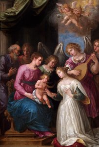 Het mystieke huwelijk van St. Catharina door Giuseppe (1568 1640) Cesari