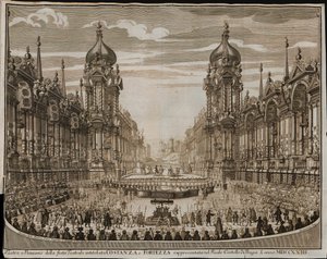 Opera Costanza e fortezza in het Praagse Kasteel op 28 augustus door Giuseppe Bibiena