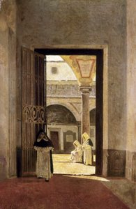 Inkomhal van een Dominicaans klooster door Giuseppe Abbati