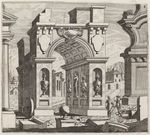 Architectonische Fantasie met een Triomfboog