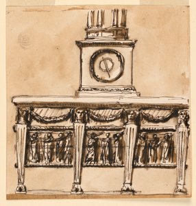 Consoletafel met klok door Giuseppe Barberi