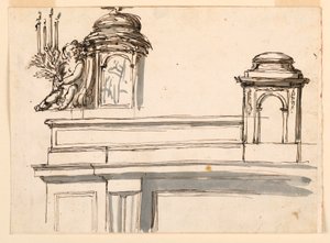 Ontwerpen voor een altaar mensa door Giuseppe Barberi