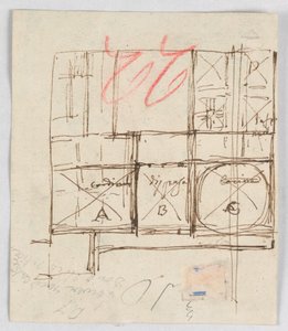 Plan voor het ziekenhuis van St. Trinità dei Pellegrini, Rome, Italië