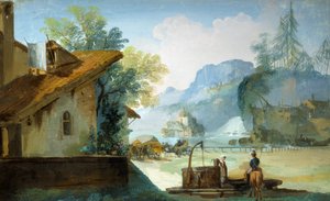 Dienstmeid bij de put door Giuseppe Bernardino Bison