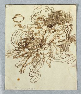 Schets voor een muurschildering door Giuseppe Bernardino Bison