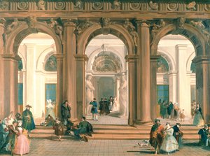 De ingang van de Biblioteca Marciana, de Piazzetta, Venetië