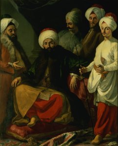 De Turkse Ambassadeur en zijn Gevolg aan het Hof van Napels door Giuseppe Bonito
